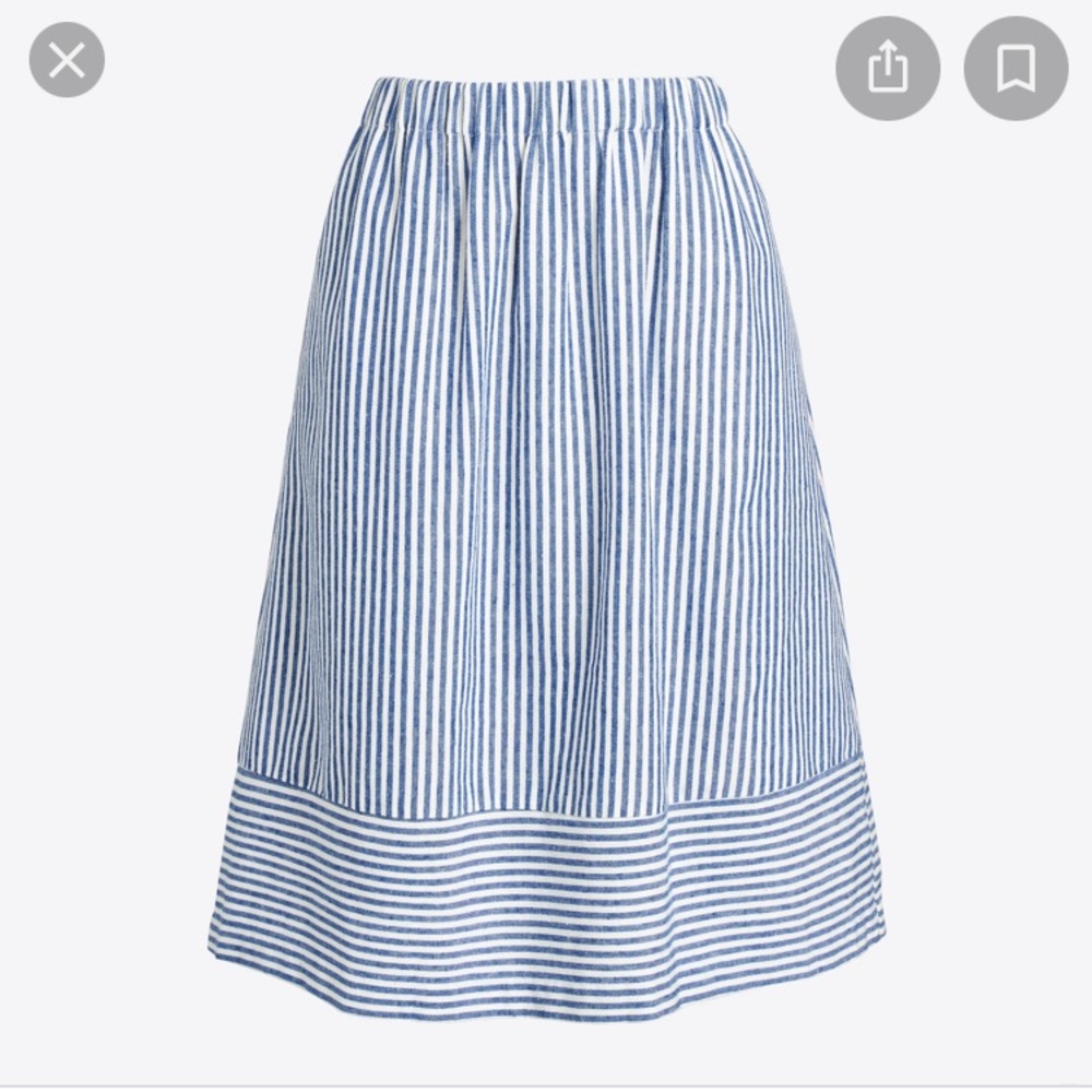 J Crew Factory Stripe Linen Blend Skirt